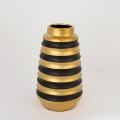 Vase en céramique 25x14 cm doré/noir