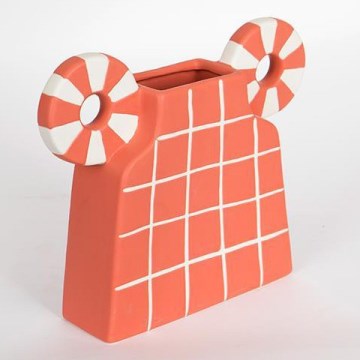 Vase en céramique 30,6x22,5 cm orange