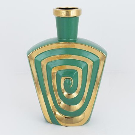 Vase en céramique 30x20,2 cm vert/doré