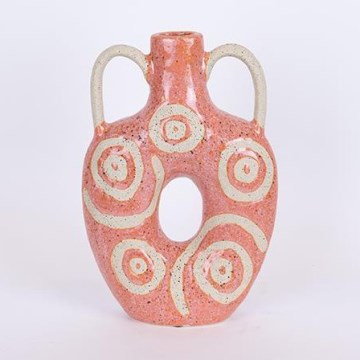 Vase en céramique 31x20,5 cm rose