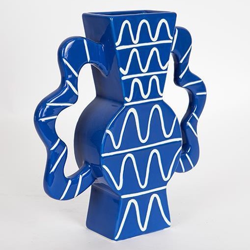 Vase en céramique 37,5x35,5 cm bleu