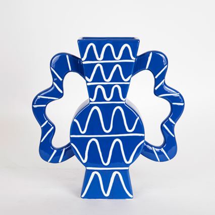 Vase en céramique 37,5x35,5 cm bleu