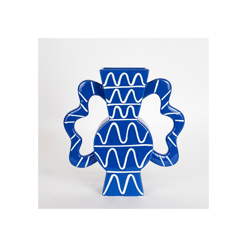 Vase en céramique 37,5x35,5 cm bleu