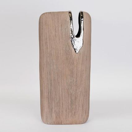 Vase en céramique 43x19,5x9,5 cm marron/argenté