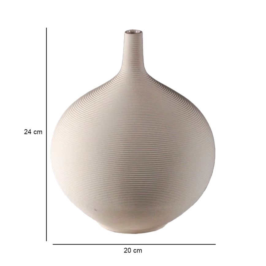Vase en céramique beige 24 cm