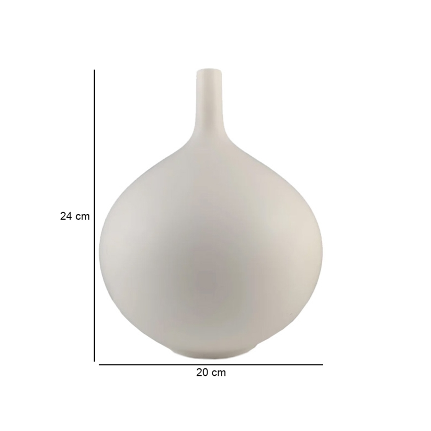 Vase en céramique blanc 24 cm