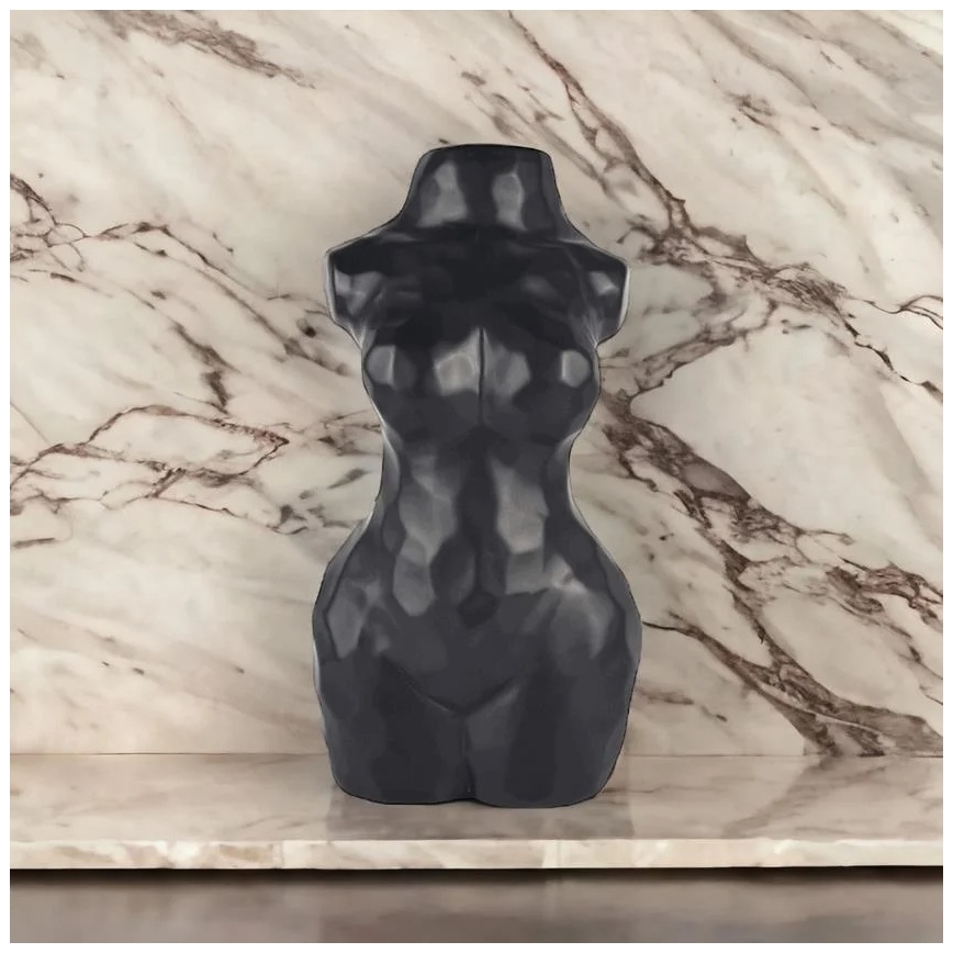 Vase en céramique noir 30 cm