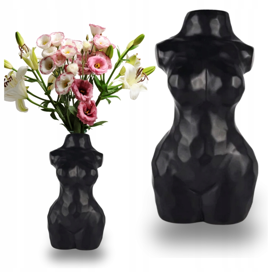 Vase en céramique noir 30 cm