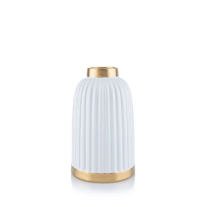 Vase en céramique ROSIE 20,5x12 cm blanc/doré
