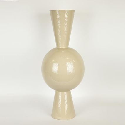 Vase en métal 60x25 cm beige