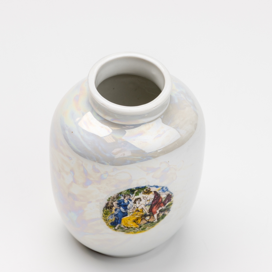 Vase en porcelaine 12,5x9 cm blanc nacré grâces