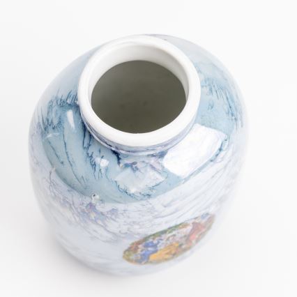 Vase en porcelaine 12,5x9 cm bleu nacré grâces