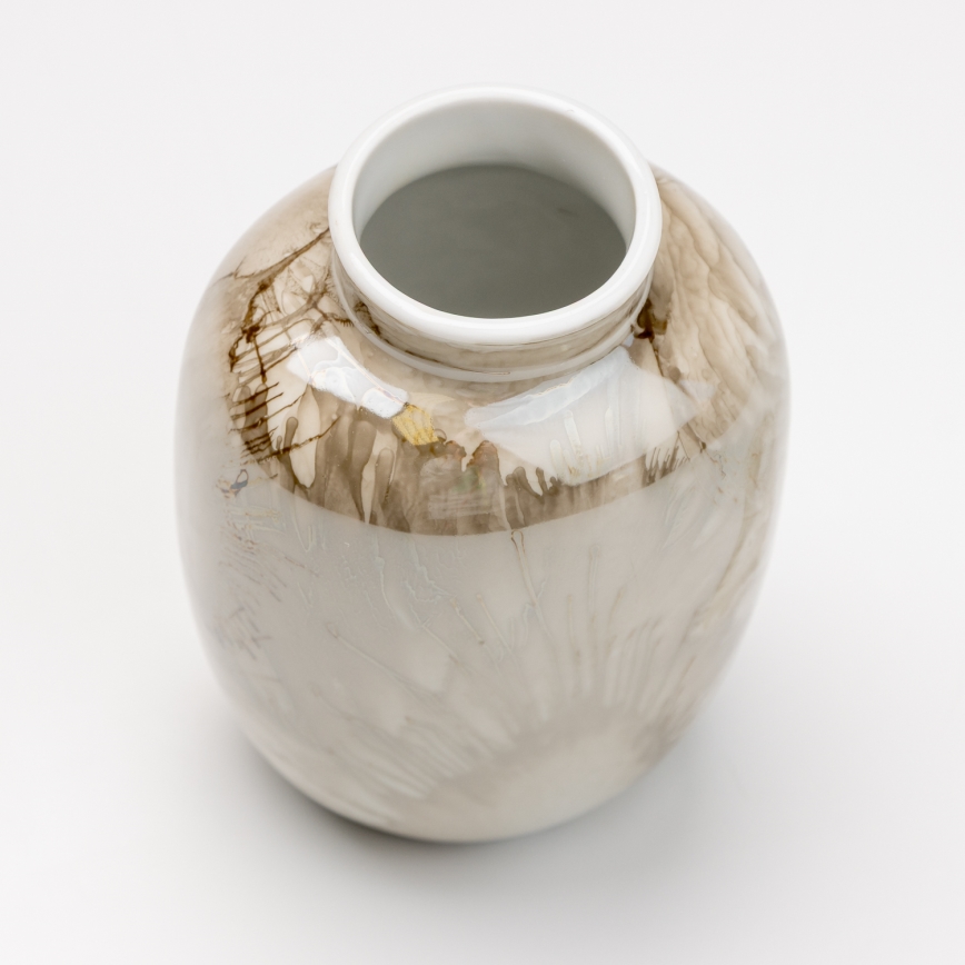Vase en porcelaine 12,5x9 cm marron