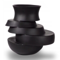 Vase en résine 38x33x36 cm - finition noir mat