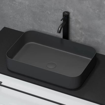 Vasque à poser LJORDAL 52 x 34 cm acier/noir
