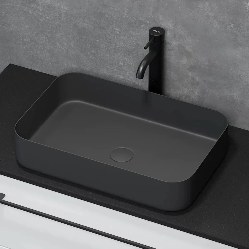 Vasque à poser LJORDAL 52 x 34 cm acier/noir