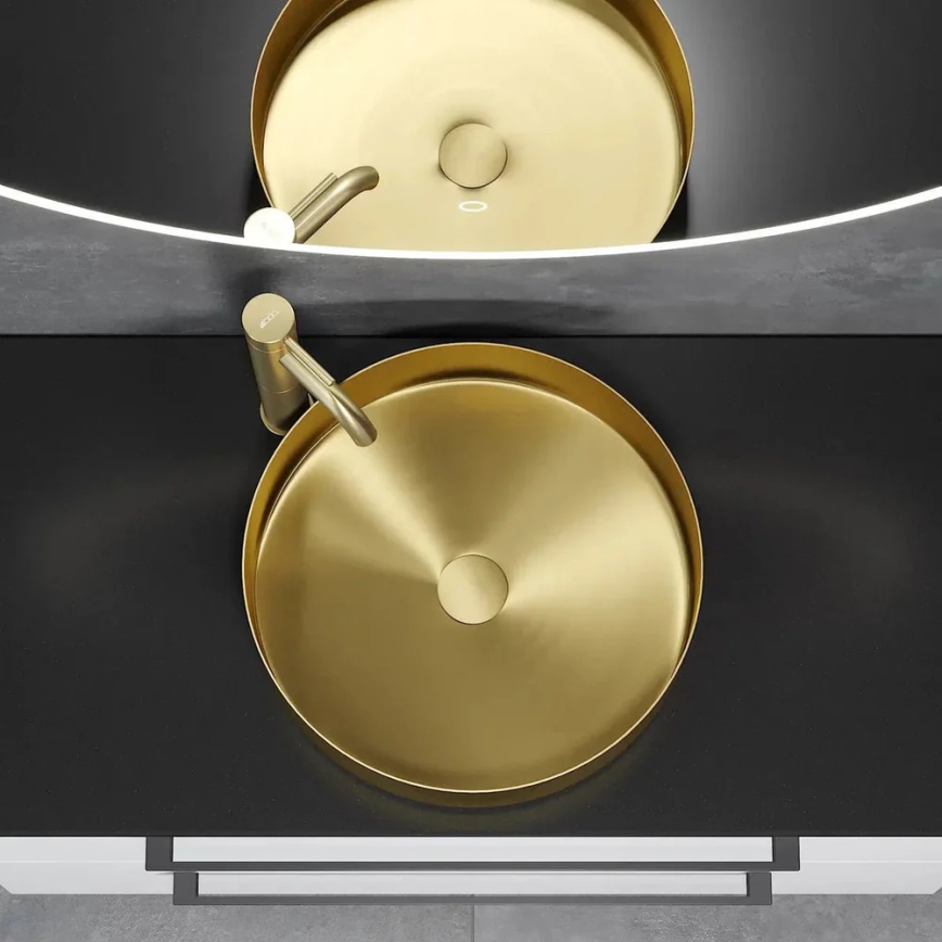 Vasque à poser LJORDAL Ø 40 cm acier/laiton