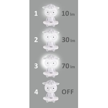 Veilleuse à intensité variable LED enfant LED/2,5W/230V mouton grise