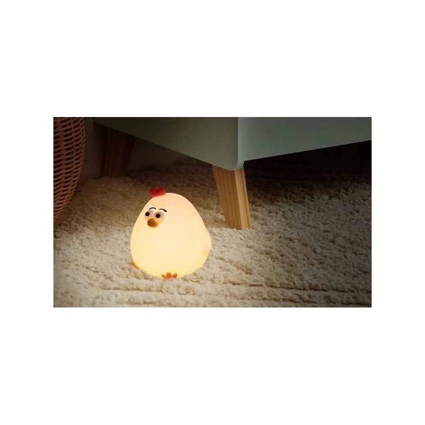 Veilleuse à intensité variable rechargeable pour enfants LED/1W/5V 3000K 800 mAh poulet