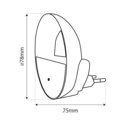 Veilleuse avec détecteur crépusculaire LED/0,5W/230V blanc