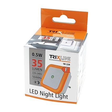 Veilleuse avec détecteur LED/0,5W/230V orange