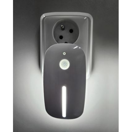 Veilleuse avec détecteur LED/1W/230V blanc