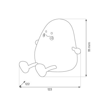 Veilleuse LED tactile, rechargeable et dimmable pour enfants MANGO LED/2,5W/5V 800 mAh