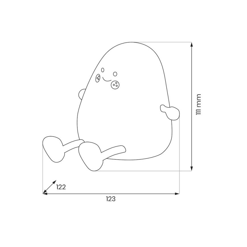 Veilleuse LED tactile, rechargeable et dimmable pour enfants MANGO LED/2,5W/5V 800 mAh