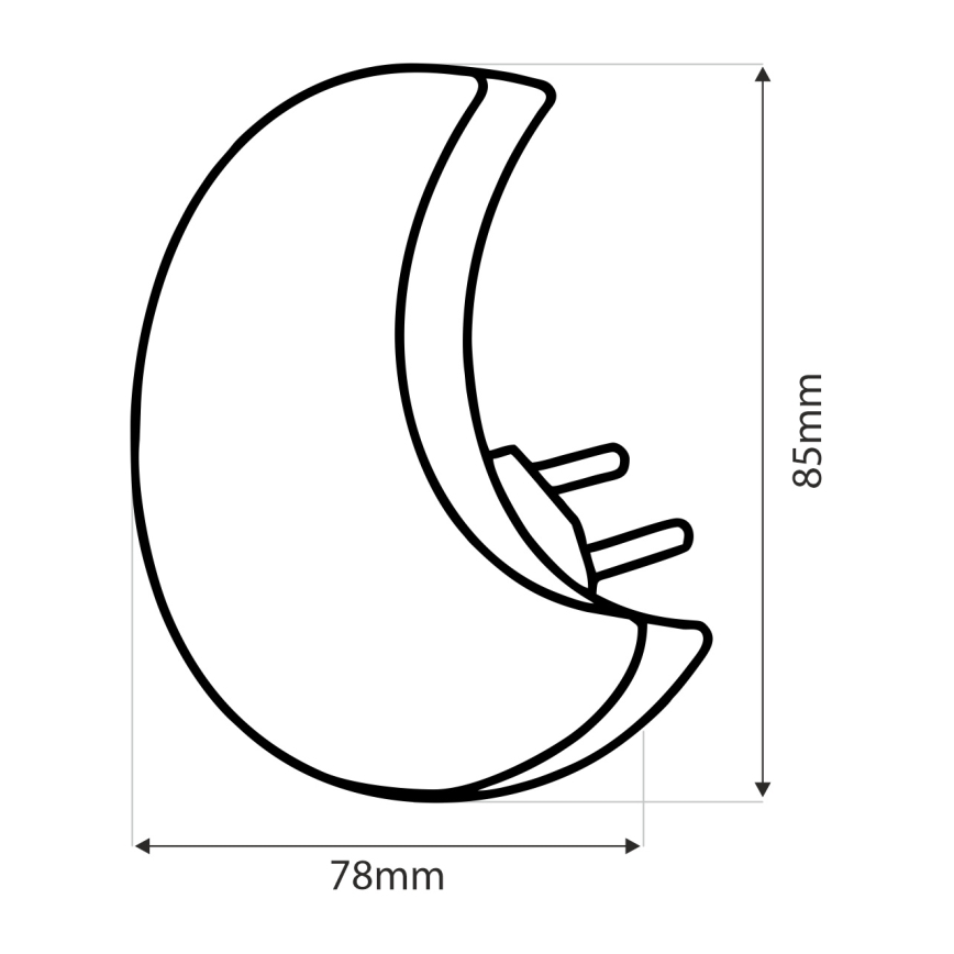 Veilleuse enfant avec détecteur crépusculaire LED/0,5W/230V lune