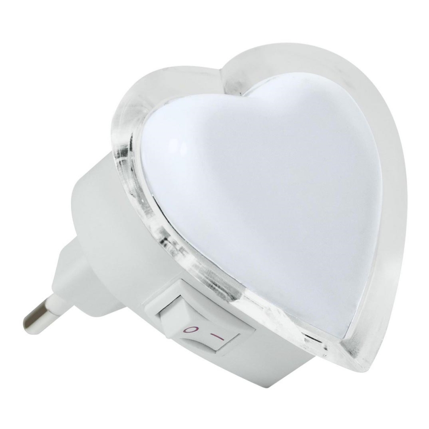 Veilleuse LED à brancher LED/0,4W/230V coeur blanc