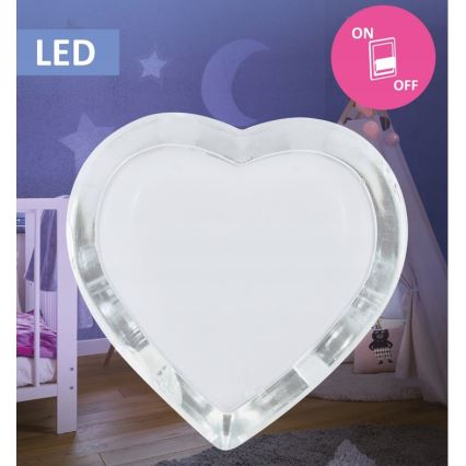 Veilleuse LED à brancher LED/0,4W/230V coeur blanc