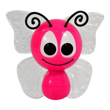 Veilleuse LED à brancher LED/0,4W/230V papillon rose