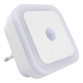Veilleuse LED avec capteur de mouvement et capteur crépusculaire LED/0,5W/230V blanche