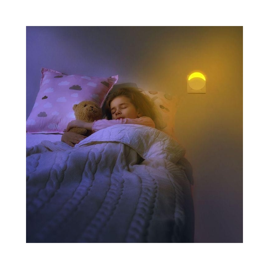 Veilleuse LED avec détecteur SAMSUNG CHIP LED/0,5W/230V 65mm 4000K ronde