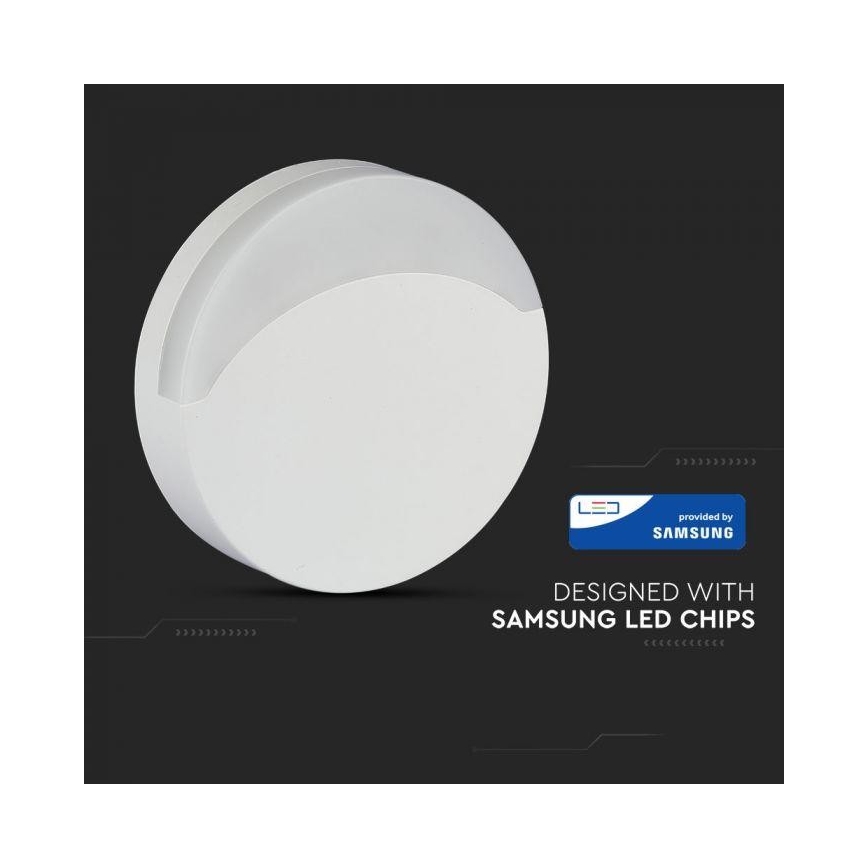 Veilleuse LED avec détecteur SAMSUNG CHIP LED/0,5W/230V 65mm 4000K ronde