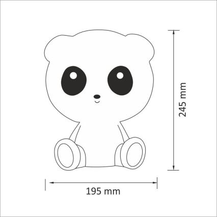 Veilleuse LED enfant à intensité variable LED/2,5W panda