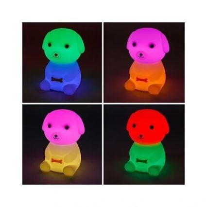 Veilleuse rechargeable pour enfants LED RGBW à intensité variable LED/2,5W/5V 3000K 1200 mAh motif chien