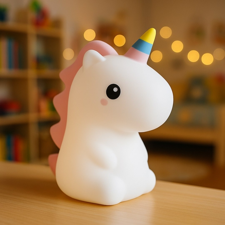 Veilleuse tactile rechargeable à intensité variable LED RGBW pour enfants UNICORN LED/1W/5V 1200 mAh