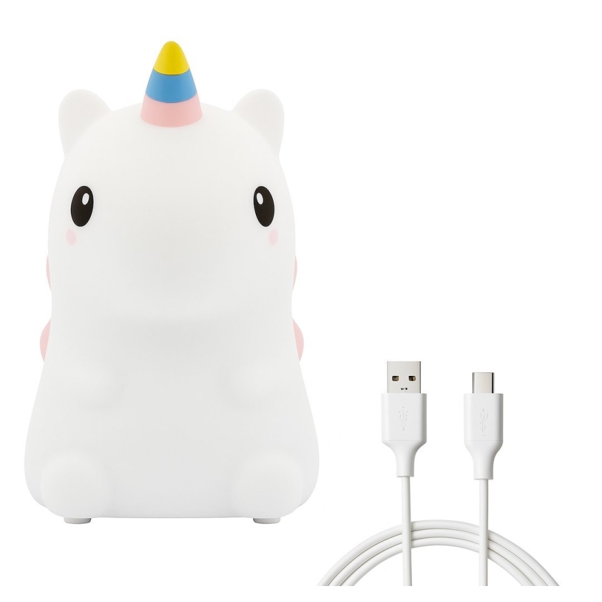 Veilleuse tactile rechargeable à intensité variable LED RGBW pour enfants UNICORN LED/1W/5V 1200 mAh