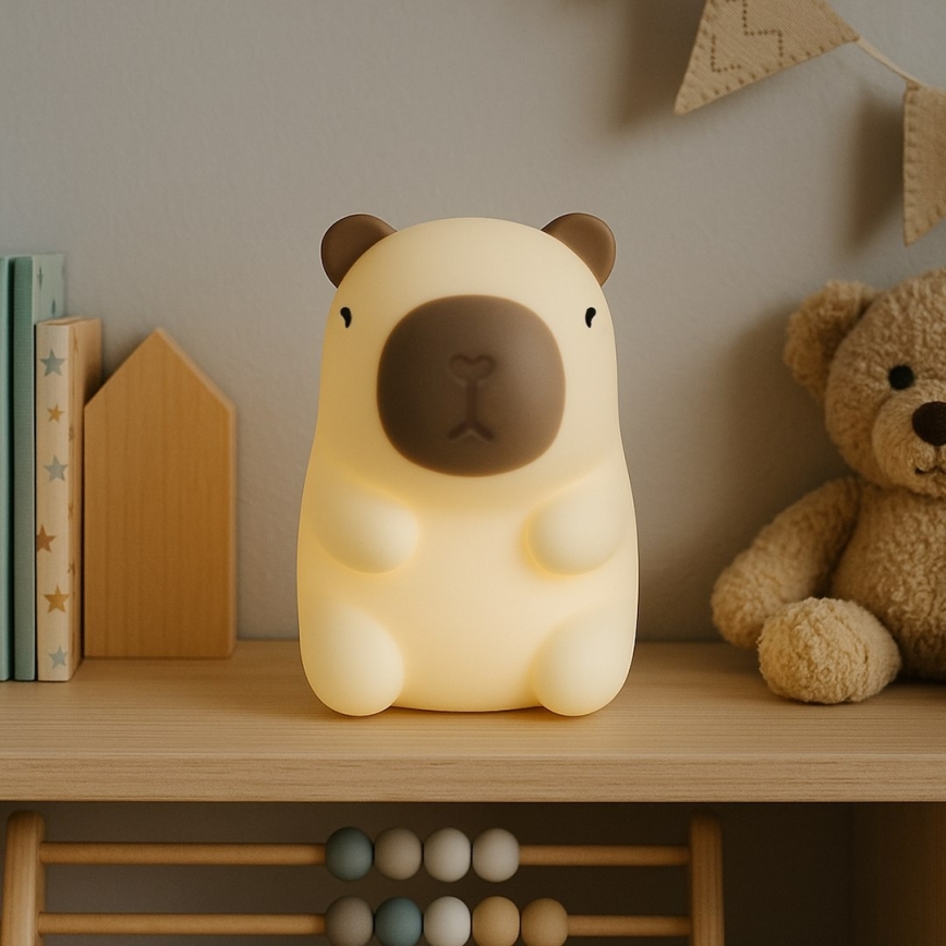 Veilleuse tactile LED RGBW, rechargeable et à intensité réglable, pour enfants KAPYBARA LED/0,45W/5V 800 mAh