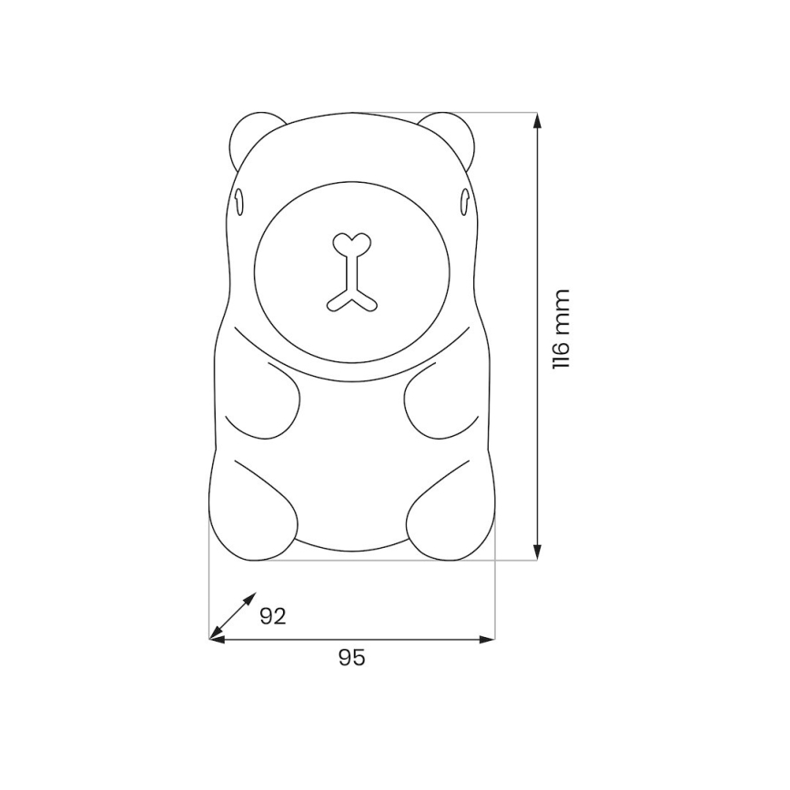 Veilleuse tactile LED RGBW, rechargeable et à intensité réglable, pour enfants KAPYBARA LED/0,45W/5V 800 mAh