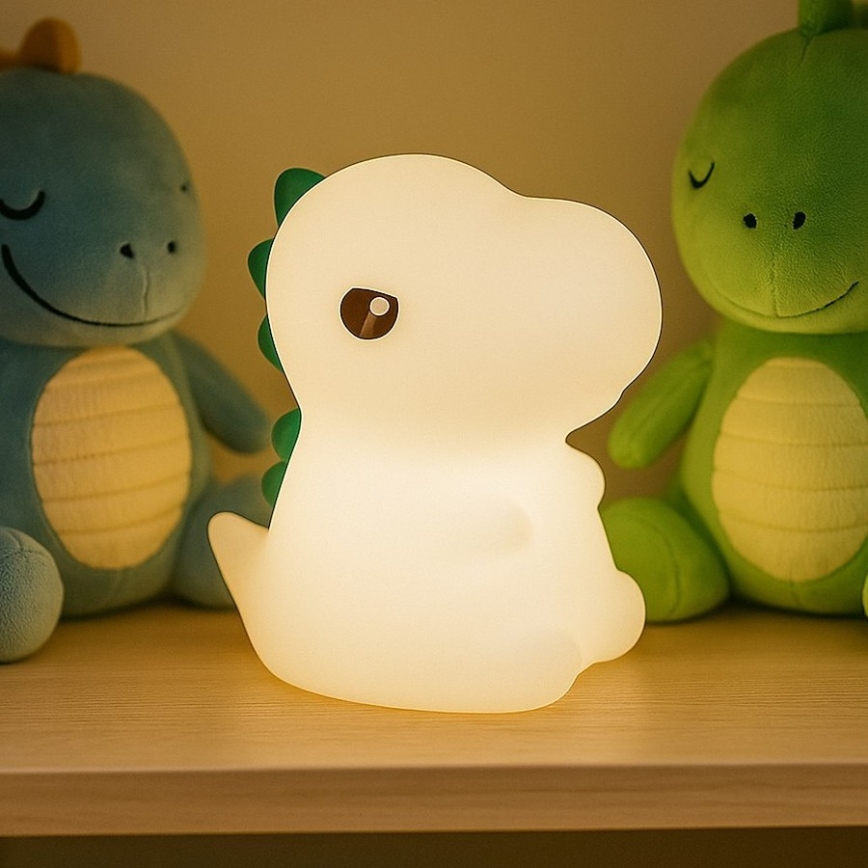 Veilleuse tactile rechargeable LED RGBW dimmable pour enfants DINO LED/1W/5V 1200 mAh