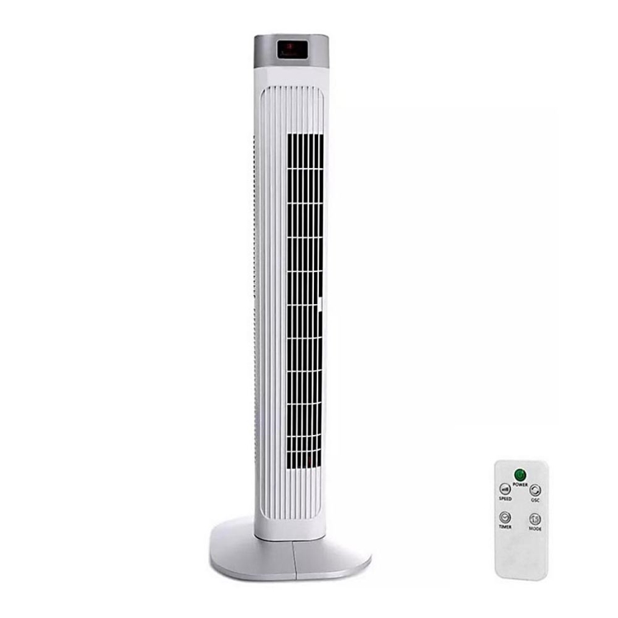 Ventilateur à colonne avec indicateur de température et télécommande 55W/230V