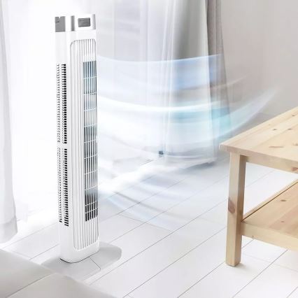 Ventilateur à colonne avec indicateur de température et télécommande 55W/230V