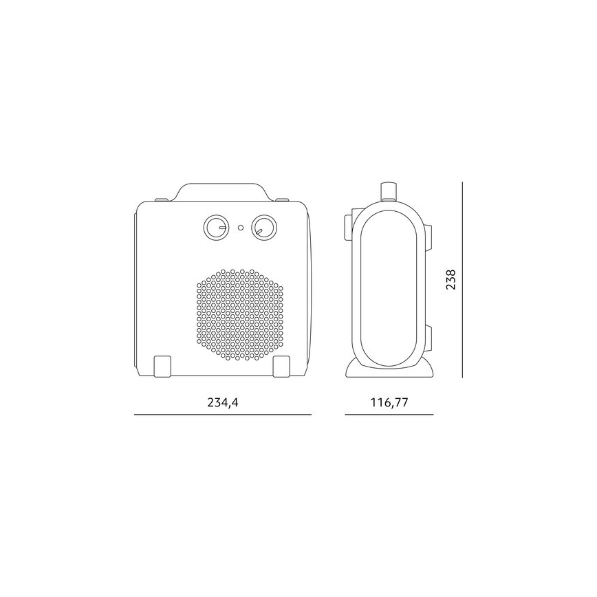 Ventilateur avec élément chauffant 1000/2000 W/230 V, blanc