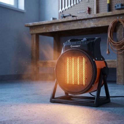 Ventilateur avec élément chauffant en céramique 1000/2000W/230V orange/noir