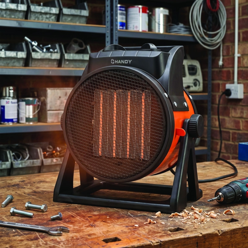 Ventilateur avec élément chauffant en céramique 1000/2000W/230V orange/noir