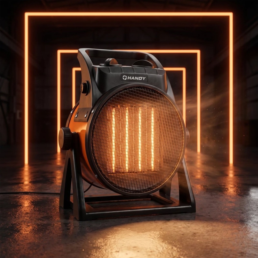 Ventilateur avec élément chauffant en céramique 1000/2000W/230V orange/noir