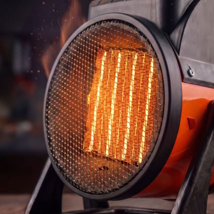 Ventilateur avec élément chauffant en céramique 1000/2000W/230V orange/noir