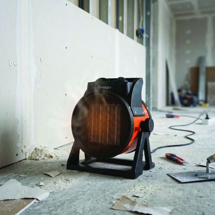 Ventilateur avec élément chauffant en céramique 1000/2000W/230V orange/noir